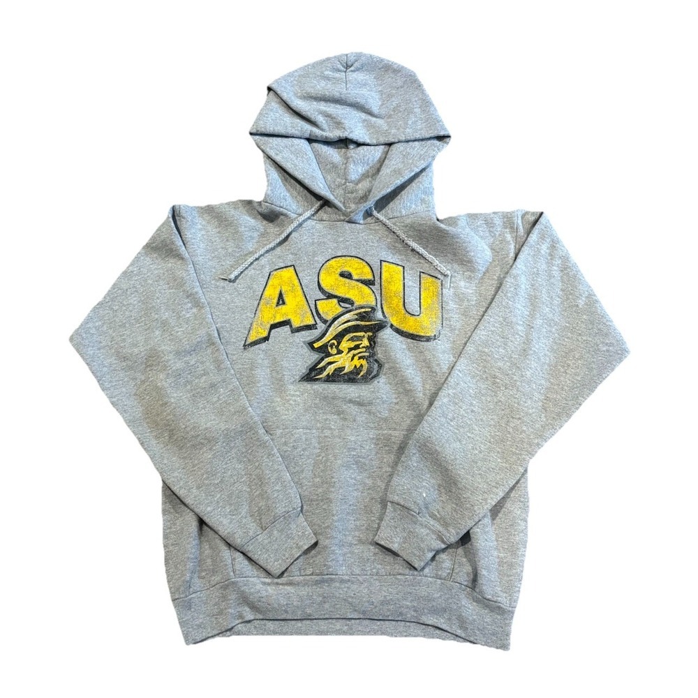 VTG Arizona State Hanes Grey Hoodie Sweatshirt Size Men's M Yellow